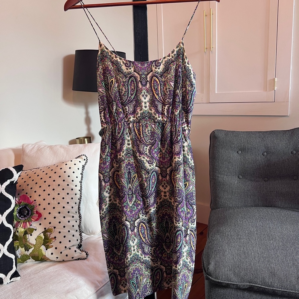 J. Crew Multicolor Paisley Silk Dress